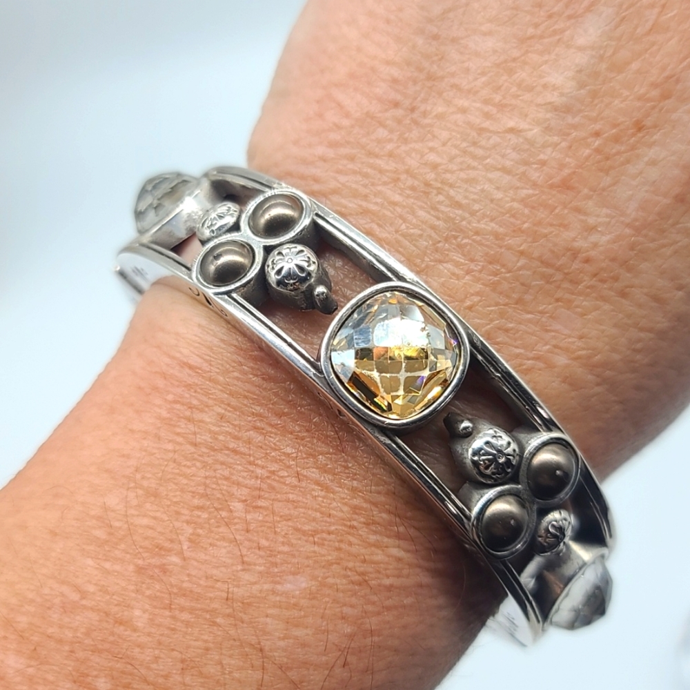 Brighton "SELENE" Hinged Cuff with Magnetic Clasp and Swarovski Crystals